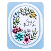 Picture of Spellbinders Clear Acrylic Stamps From The Stylish Ovals-Stylish Oval Birthday Wishes