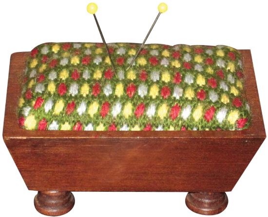 Picture of Mahogany Vintage Pincushion 3.5"X5" Design Area 2"X3"