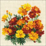 Picture of Marigolds Counted Cross Stitch Kit 8"X8" 14 Count
