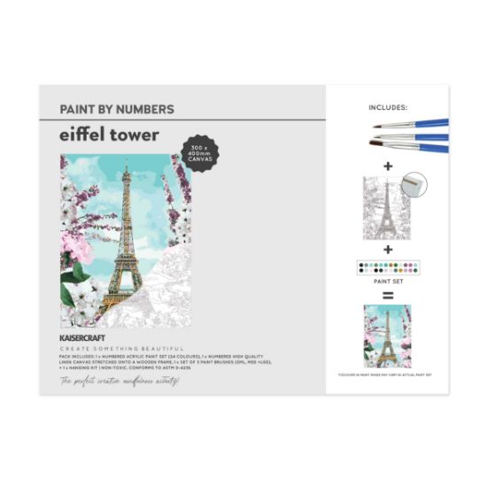 Picture of Kaisercraft Paint By Number Canvas Kit 11.75"x15.75"-Eiffel Tower