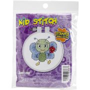Picture of Kid Stitch Bug & Flower Stamped Cross Stitch Kit 3" Round