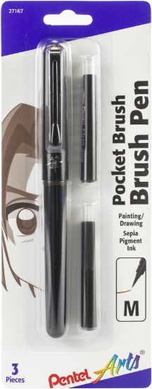 Picture of Pocket Brush Pen W/2 Refills Sepia