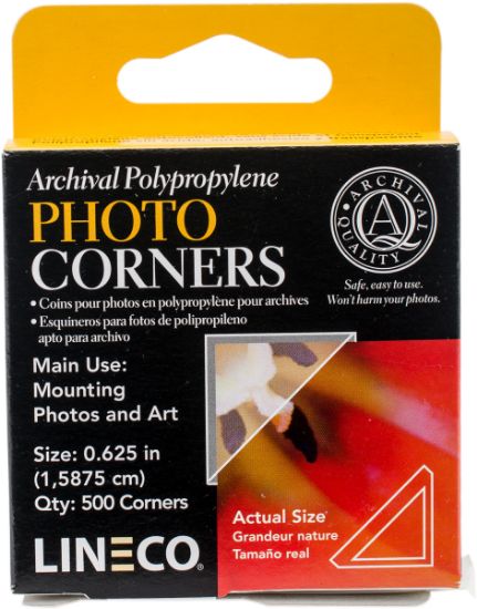 Picture of Polypropylene Photo Mounting Corners 500/Pkg Clear .625"