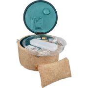 Picture of SINGER Sew'n Stow Sewing Basket Kit 32pcs and Zipper Pouch-Burlap