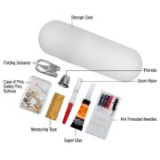 Picture of SINGER Sew'n Stow Sewing Basket Kit 32pcs and Zipper Pouch-Burlap