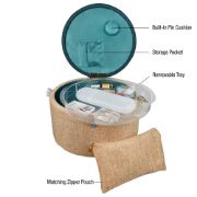 Picture of SINGER Sew'n Stow Sewing Basket Kit 32pcs and Zipper Pouch-Burlap