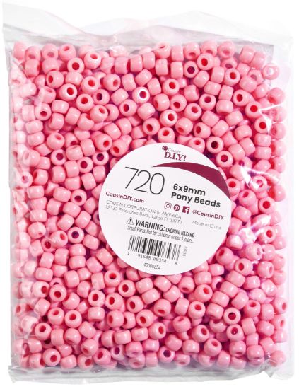 Picture of Pony Beads 6mmx9mm 720/Pkg Opaque Light Pink