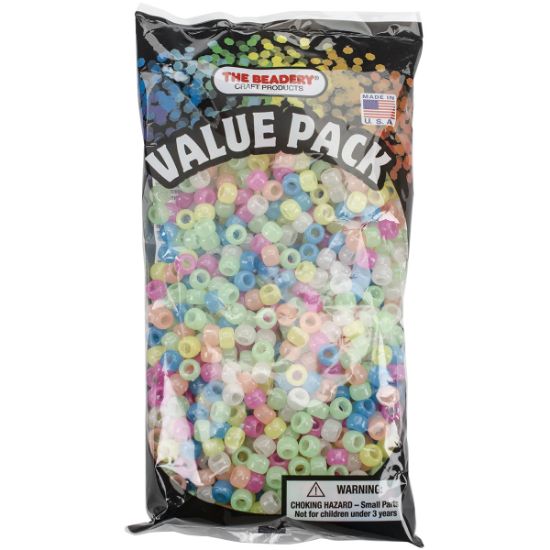 Picture of Pony Beads 6mmX9mm 900/Pkg Glow Multicolor