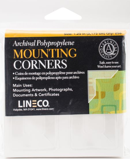 Picture of Polypropylene Photo Mounting Corners 250/Pkg Clear Full View 1.25"