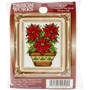 Picture of Poinsettias Ornament Counted Cross Stitch Kit 2"X3"