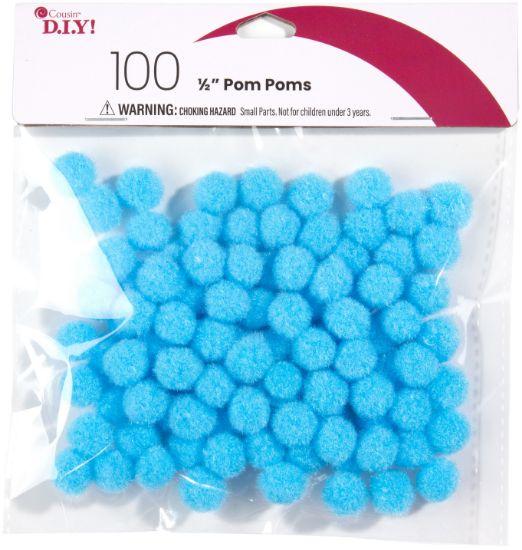 Picture of Pom-Poms .5" 100/Pkg Light Blue