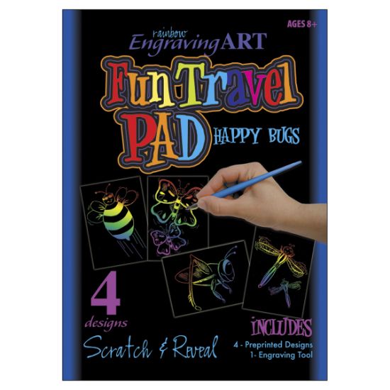 Picture of Rainbow Foil Engraving Art Fun Travel Pads Happy Bugs
