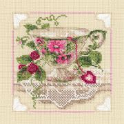 Picture of Raspberry Tea Counted Cross Stitch Kit 8"X8" 14 Count