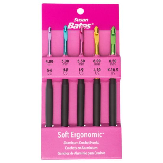 Picture of Susan Bates Silvalume Soft Ergonomic Crochet Hook Set-Sizes G6/4mm To K10.5/6.5mm
