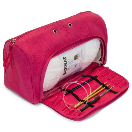 Picture of Susan Bates Yarn Storage Tote-Pink 12"X5.5"X5.5"