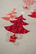 Picture of Red Christmas Decorations Table Runner Counted Cross Stitch  11.6"X40.8" 14 Count