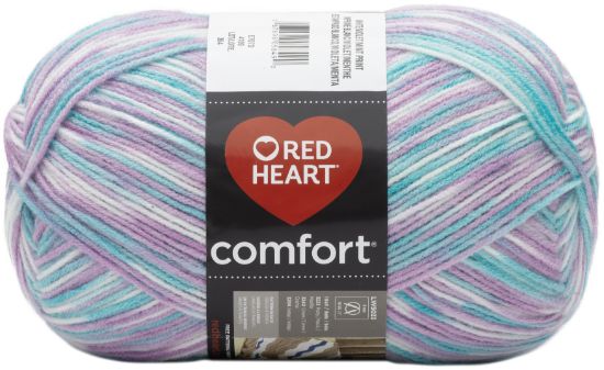Picture of Red Heart Comfort Yarn White, Violet & Mint Print