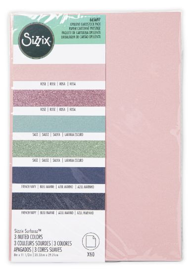 Picture of Sizzix Surfacez Opulent Cardstock Pack 8"X11.5" 60/Pkg-Muted