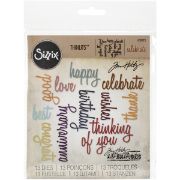 Picture of Sizzix Thinlits Dies 13/Pkg By Tim Holtz Celebration Script Words