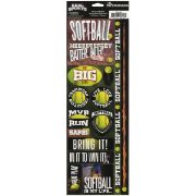 Picture of Real Sport Die-Cut Cardstock Stickers 4.25"X13" Softball Combo