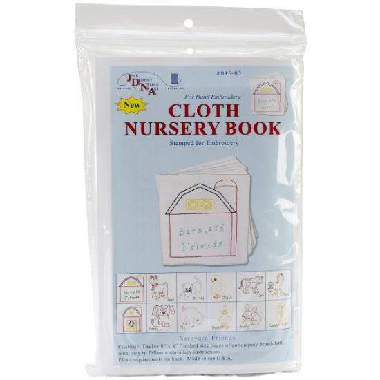Picture of Stamped Cloth Nursery Books 8"X8" 12 Pages Barnyard Friends