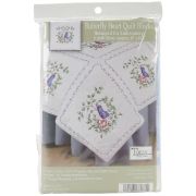 Picture of Stamped White Quilt Blocks 18"X18" 6/Pkg Butterfly Heart