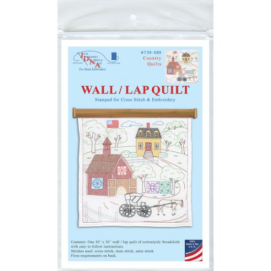 Picture of Stamped White Wall Or Lap Quilt 36"X36" Country Quilts