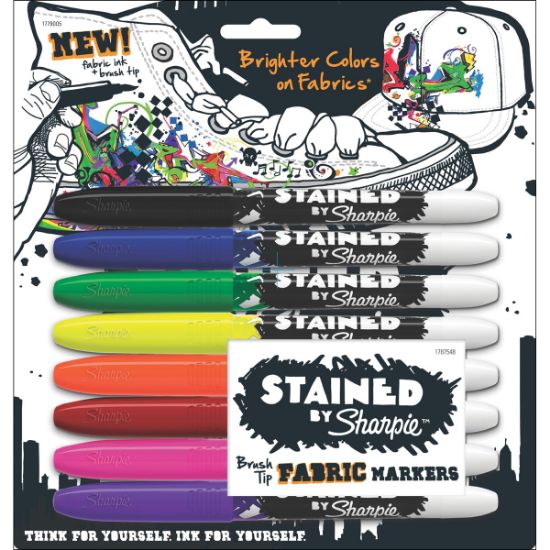 Picture of Stained By Sharpie Fabric Markers 8/Pkg Assorted Colors