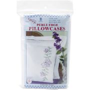 Picture of Stamped Pillowcases W/White Perle Edge 2/Pkg Circle Of Butterflies