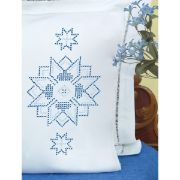 Picture of Stamped Pillowcases W/White Perle Edge 2/Pkg XX Star