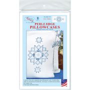 Picture of Stamped Pillowcases W/White Perle Edge 2/Pkg XX Star