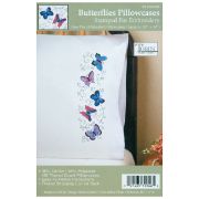 Picture of Stamped Pillowcase Pair For Embroidery 20"X30" Butterflies