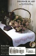 Picture of Stamped White Dresser Scarf For Embroidery 14"X39" Petit Fleur
