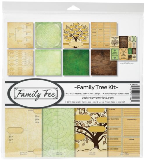 Picture of Reminisce Collection Kit 12"X12" Family Tree, 8 Papers & Stickers