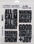 Picture of Tim Holtz Cling Stamps 7"X8.5" Bold Tidings #4