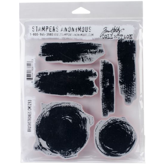 Picture of Tim Holtz Cling Stamps 7"X8.5" Brushstrokes