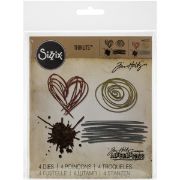 Picture of Sizzix Thinlits Dies 4/Pkg By Tim Holtz Scribbles & Splat