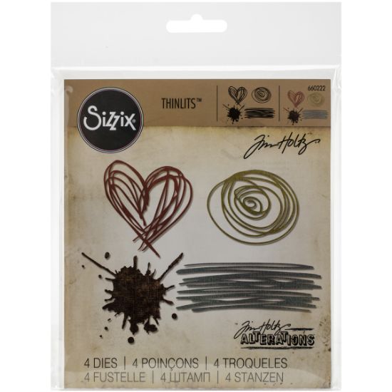 Picture of Sizzix Thinlits Dies 4/Pkg By Tim Holtz Scribbles & Splat