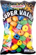 Picture of Jumbo Assorted Shaped Plastic Beads 1lb/Pkg Opaque Multicolor