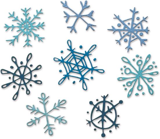 Picture of Sizzix Thinlits Dies By Tim Holtz 8/Pkg Scribbly Snowflakes
