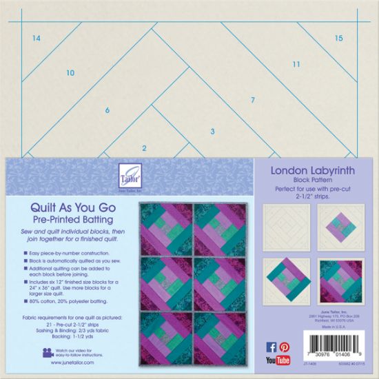 Picture of Quilt As You Go Printed Quilt Blocks On Batting London Labyrinth