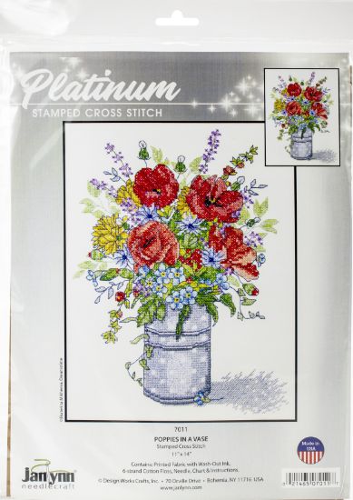 Picture of Janlynn Stamped Cross Stitch Kit 11"X14" Poppies 