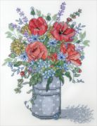 Picture of Janlynn Stamped Cross Stitch Kit 11"X14" Poppies 