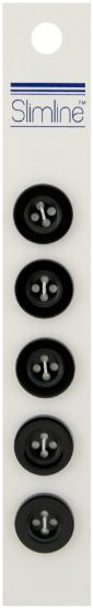 Picture of Slimline Buttons  Black 4-Hole 5/8" 5/Pkg