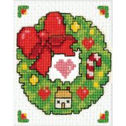 Picture of Wreath Ornament Counted Cross Stitch Kit 2"X3"