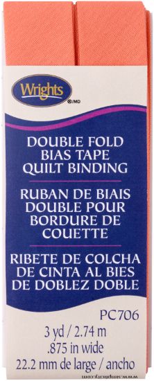 Picture of Wrights Double Fold Quilt Binding 7/8"X3yd Coral