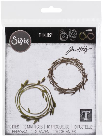 Picture of Sizzix Thinlits Dies By Tim Holtz Funky Wreath