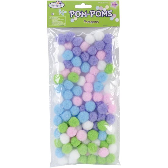 Picture of Pom-Poms .75" 100/Pkg Pastel