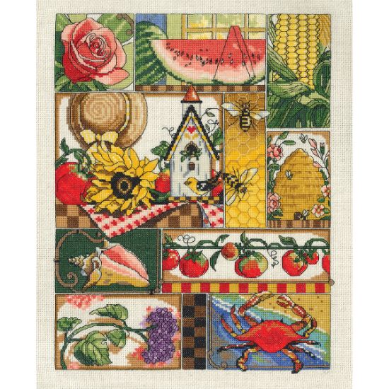 Picture of Summer Montage Counted Cross Stitch Kit 11"X14" 14 Count