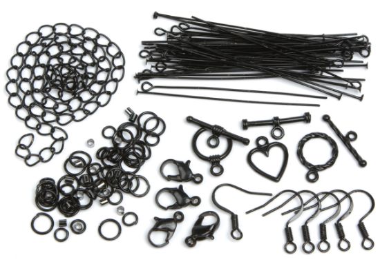 Picture of Jewelry Basics Metal Findings 145/Pkg Black Starter Pack